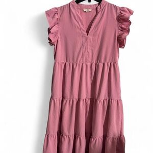 Entro Pink Ruffled Dress